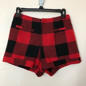 Forever 21 Black and Red Plaid Shorts